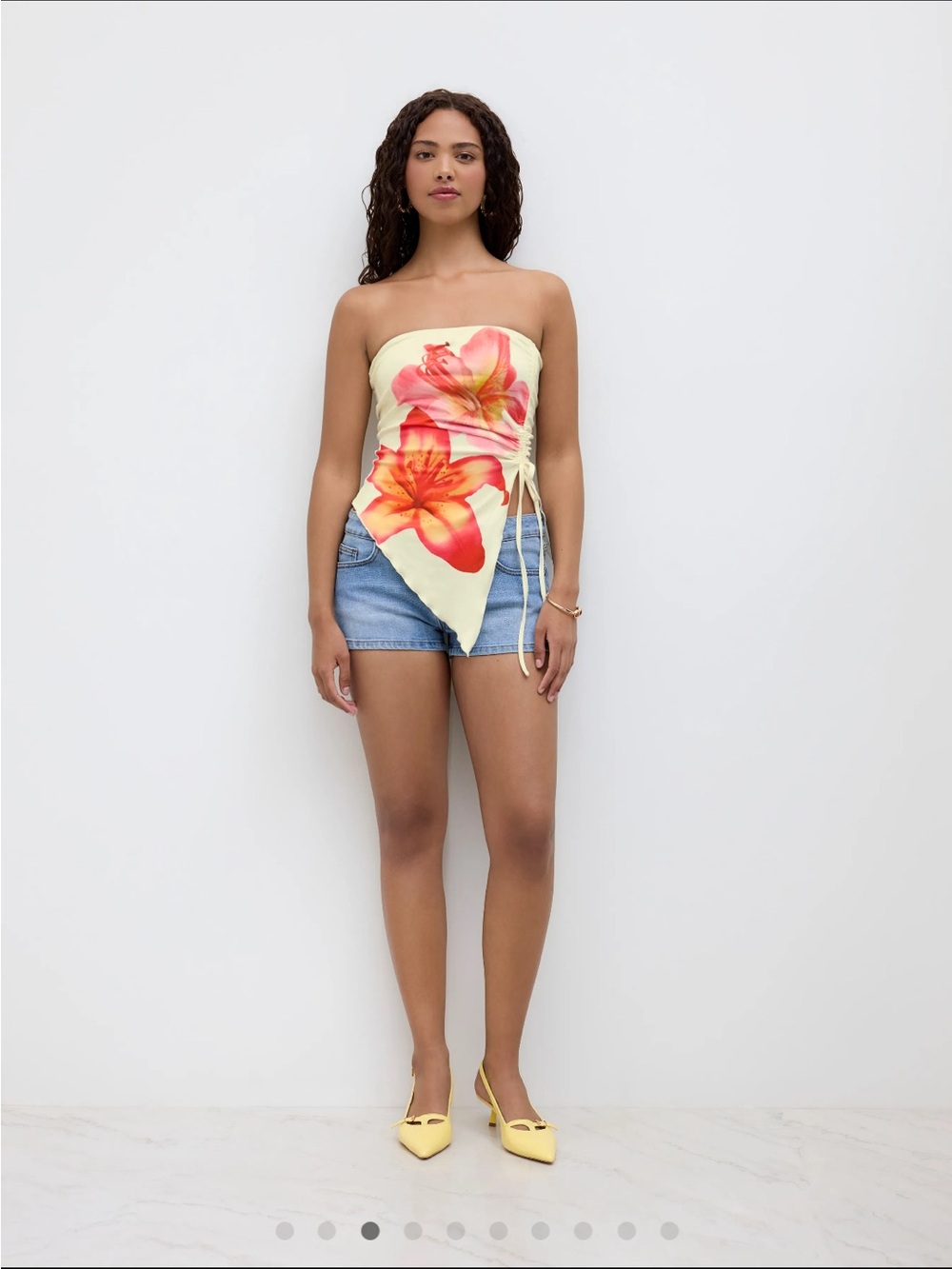 ASYMMETRICAL TROPICAL BANDEAU TOP